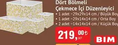 DÖRT BÖLMELİ ÇEKMECE İÇİ DÜZENLEYİCİ